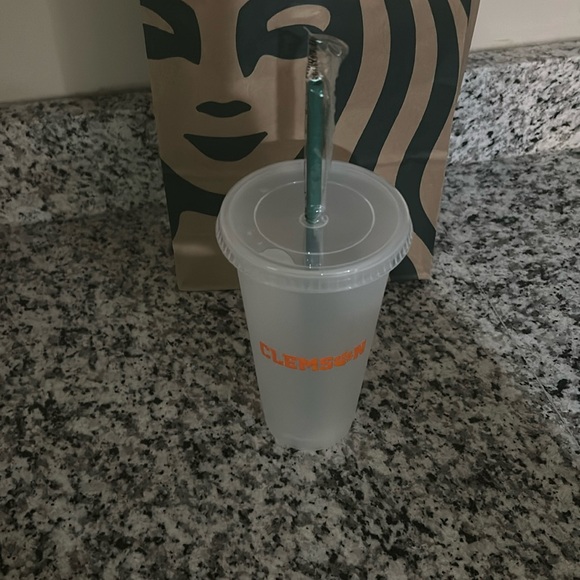 🏈 NEW STARBUCKS CLEMSON TIGERS REUSABLE COLD CUP 🏈 - Picture 1 of 4